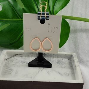 A New Day Tear Drop Rose Gold Tone Earring